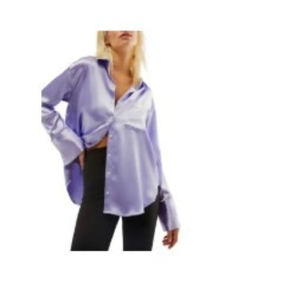 Lavender Free People long-sleeve size small button up blouse. - Picture 1 of 6